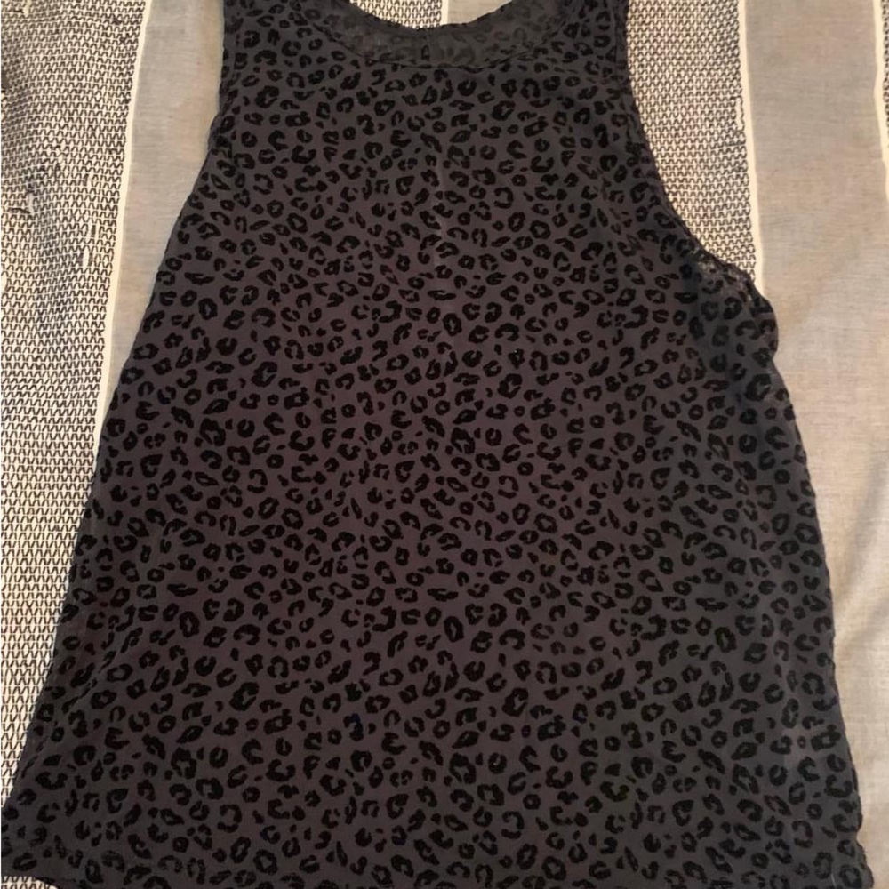 Zyia black leopard mesh tank